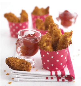 fuss free dinners, Annabel Karmel, chicken nuggets, healthy chicken nuggets, salsa, ideas for kids dinners, 