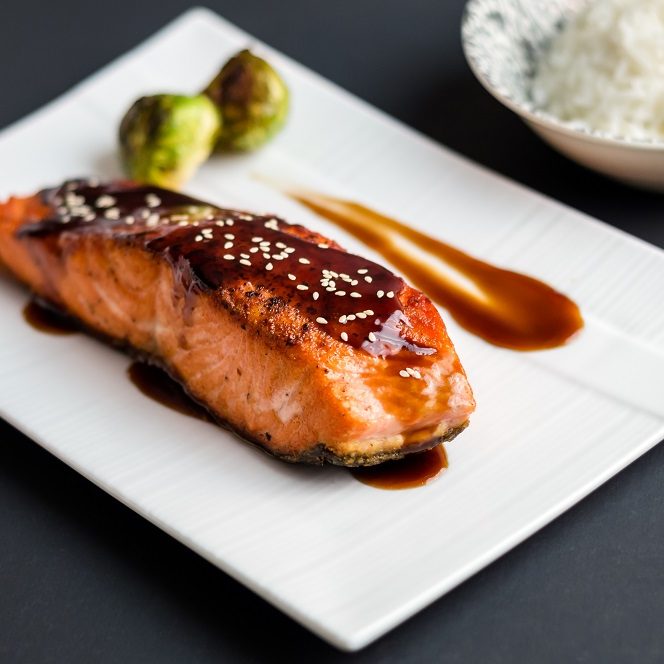 Teriyaki salmon with stir fried vegetables maternity and infant family