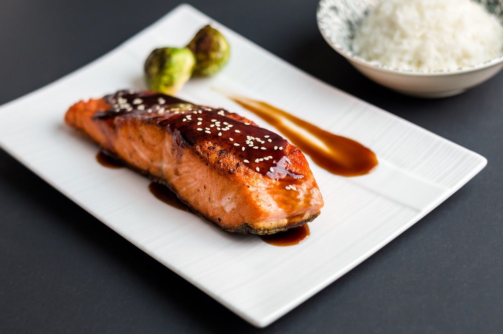 Teriyaki salmon with stir fried vegetables maternity and infant family